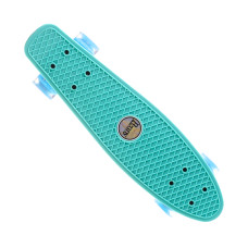 Скейт пенни борд Penny Board P23 с светящимися колесами бирюзовый